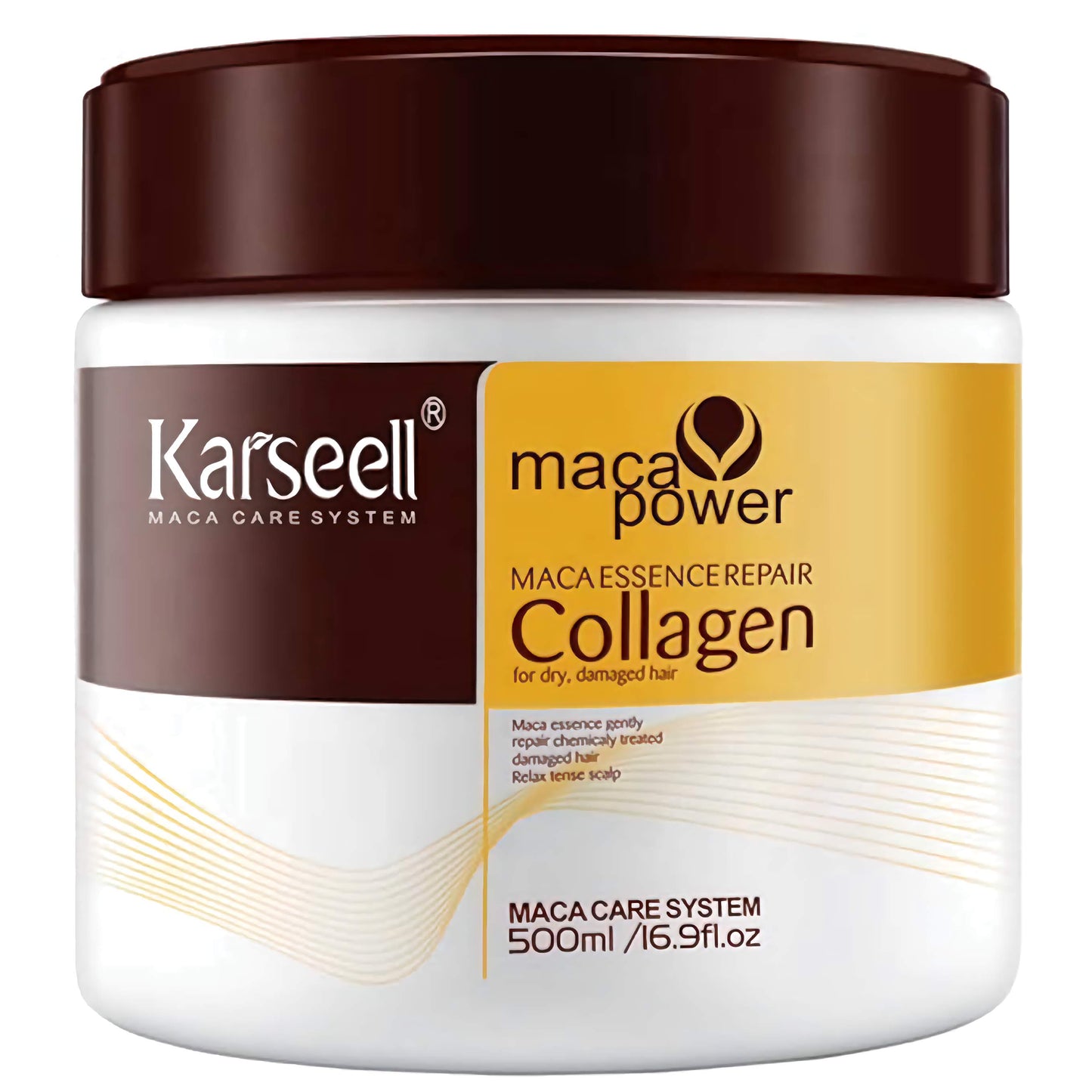 Karseell Collagen Hair Treatment Deep Repair Conditioning Argan Oil Collagen Hair Mask Essence for Dry Damaged Hair All Hair Types 16.90 oz 500ml