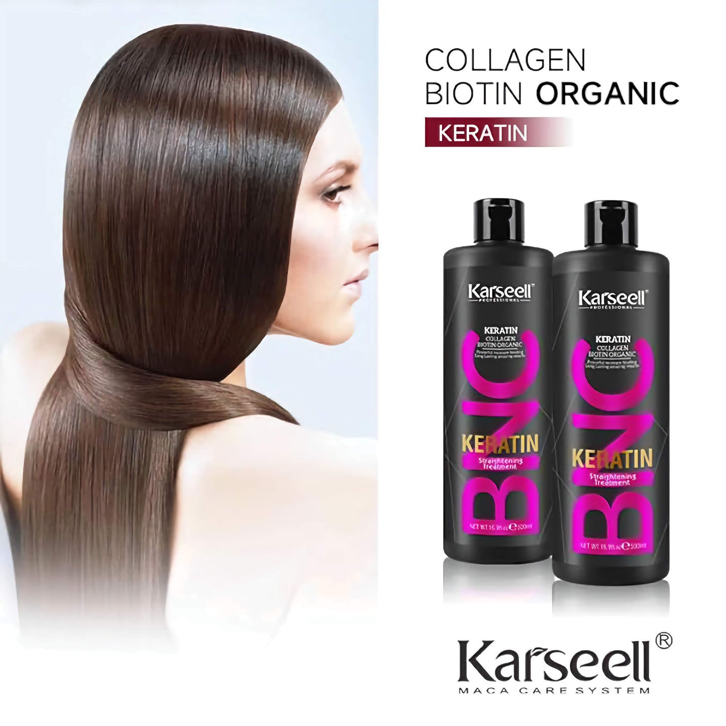 Karseell Brazilian Keratin Treatment Complex Blowout Collagen BIotin Organic Care 16.9 fl oz 500ml Hair Straightening Conditioner